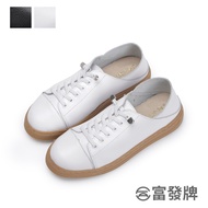 Fufa Shoes [Fufa Brand] Genuine Leather Elastic Shoelace Casual Brand Women White Outing Commuter Anti-Slip