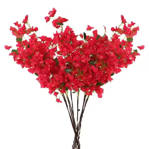 One Silk Bougainvillea Glabra Stem Artificial Bougainvillea Spectabilis Flower Tree Branches for Wed