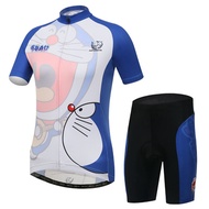 Doraemon summer Ladies Jersey short sleeve suit mountain bike bicycle clothes spin clothes