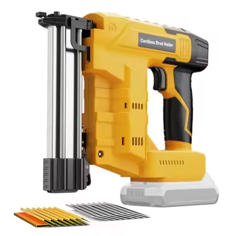 Cordless Brad Nailer Compatible with 20V Battery Nailer Staple Gun 2-in-1 18GA Electric Nail Gun wit