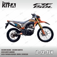 Decal CRF 150L full body custom design SUPERMOTO OREN PUTIH D-I2-158