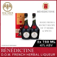 [Bundle of 2] Benedictine D.O.M. French Liqueur - 750ml / 75cl 40% ABV - Aromatic and Floral Liqueur