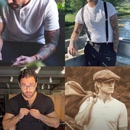 American Retro Ami Khaji Muscle Men's Summer Army Green Shirt