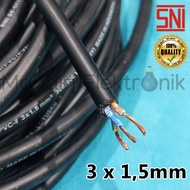 Kabel Listrik Serabut Lotus 3 x 1.5mm - Kabel Listrik Serabut isi 3 Per Meter - Kabel Listrik isi 3 sudah SNI Tembaga