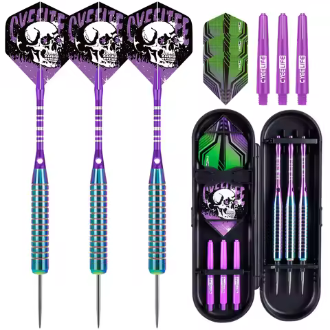 Cyeelife 23g Skeleton Knight Steel Tip Dart, Set of 3, Colorful Darts
