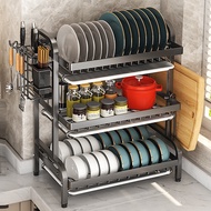 Kitchen Storage Rack Bowl Dishes Bowl Plate Storage Rack Draining Rack Household Multi-Functional Dish Rack Cupboard Tab