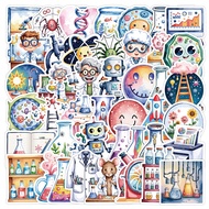 50PCS Science Experiment Sticker Chemistry Biology Physics Science Decor Book Diary Decals