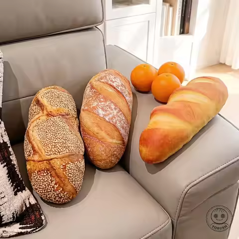 Four Kinds Plush Bread Long Pillow Stuffed Butter Sesame Creamy Snowflake Food Plushie Back Support 