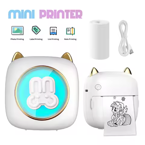 Mini Thermal Printer Wireless Bluetooth Mobile Photo Inkless Printer Text Notes Label Drawing Portab