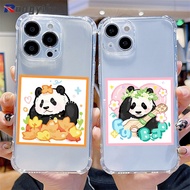 Cute Fubao Phone Case For Vivo Y02 Y02A Y02T X100 Pro X90 Pro Plus X90S X80 Pro X50 X30 X27 Pro X70 X60 Pro Plus X23 X21 UD Casing Cartoon Panda Transparent Soft TPU Cases Covers