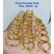 925 Silver Gold Plated Gemstone Ring