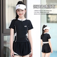 Women's Sports Swimsuit Two-Piece Shorts Simple Style 91301