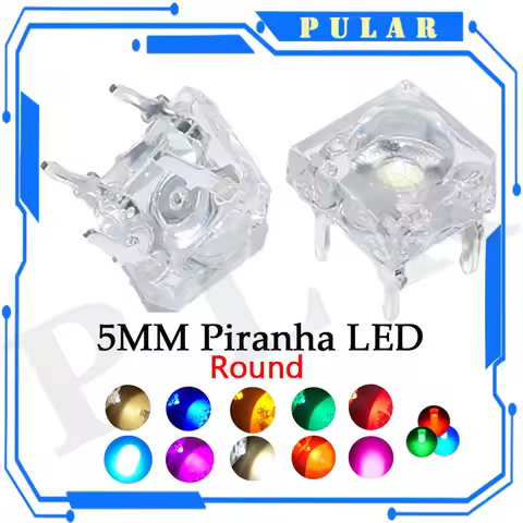 100Pcs 5mm F5 Piranha LED White Red Green Amber Clear 5mm LED Diode Light-Emitting-Diodes 4-pins Pir