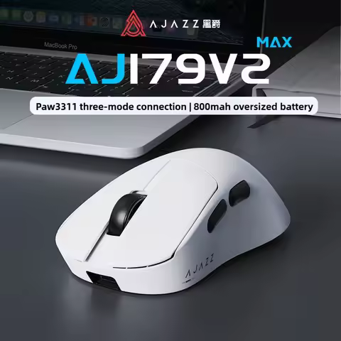 AJAZZ AJ179V2 Max Wireless Mouse Three Mode PAW3311 Ergonomics Lightweight Laptop Accessories 8K E-s