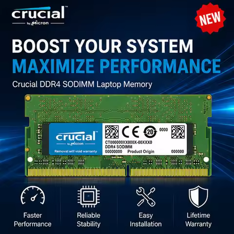 DDR4 Laptop Memory Crucial 16GB 8GB 4GB 1.2V 260pin 3200MHz 2666MHz 2400MHz 2133MHZ PC4 Notebook Sod