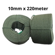 10mm x 220 Meter PE Nylon Green Polyethylene Rope PE Rope (Thailand) / Tali Hijau