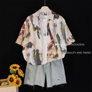 [Limited Time Discount Sale] American Retro Hawaii Casual Suit Beach Style Short-Sleeved Shirt Men T