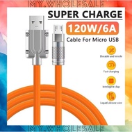 🇲🇾【120W 6A】Super Fast Charge Cable 1M Durable Zinc Alloy Quick Charge Cable Fast ChargingUSBCable Fo