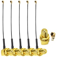 SMA to IPX Coax Cable 6inch(15cm) SMA Female Right Angle to UFL IPEX Antenna Coaxial Cable 5pcs 1.13