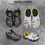 Black crocs batman sandals