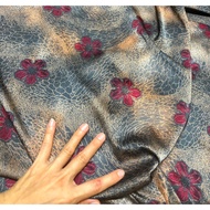 C993 - Hong Kong Silk Fabric with 2 dark red floral skins (2.3m x 1.5m, stretchy