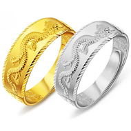 925 Silver 24K Gold Animal Dragon Men Women Fashion Jewelry Titanium Steel Couple Rings