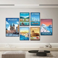 Santorini, Hallstatt Austria, Innsbach, Ljubljana, Italy, Sicily, Prague, Spain, Netherlands,poster 