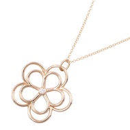 【二手】蒂芙尼 (Tiffany & Co.) 開口花朵項鍊，單鑽，頸圍 41 厘米，K18PG（玫瑰金），鑽石開口花朵項鍊