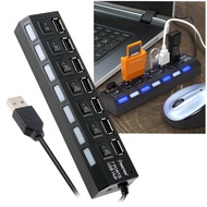 High Speed USB 2.0 Hub 7 Port 7-Port 2.0 (Black)