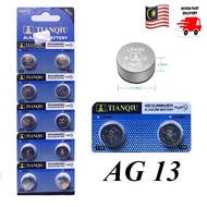 TIANQIU 10pcs(1Pack) AG13 LR44 357 SR44 A76 LR1154 Button Coin Cell Alkaline Watch Calculator Batter