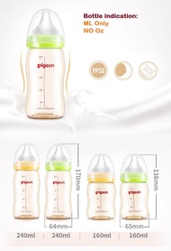 ORIGINAL! PIGEON PPSU Wide Neck 240ml Pigeon Bottle HIGH RESISTANCE Pigeon Baby Bottle Botol Susu Pigeon PPSU Bottle 240ML Botol Pigeon PPSU Yellow Colour Bottle Pigeon Botol Pigeon Warna Kuning Botol Pigeon Kuning Botol Susu Pigeon Tahan Panas