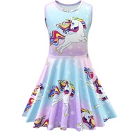 {Sweet Baby} Dress for Kids Girl Casual Dress Summer Unicorn Dress Girls Dress Summer Dress Bow For 3 4 5 6 7 8 yrs