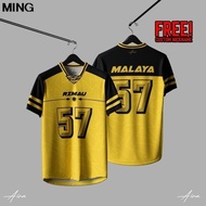 MING NFL Jersey Malaysia Harimau Malaya Edition Oversize Unisex Shirt 【Free Custom Name &amp; Number】