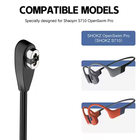Shokz OpenSwim pro S710 Bone Conduction Headphones with Type C/USB Magnetic Charger Cable Fast Charg