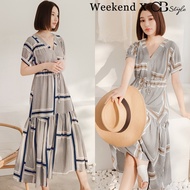 SG LOCAL WEEKEND X OB DESIGN WOMEN CLOTHES GEOMETRY V-NECK LONG MAXI TIERED DRESS S-XXXL PLUS SIZE