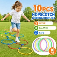 10Pcs Kids Hopscotch Jumping Hoop Set Sensory Integration Physical Training Outdoor Sport Toy