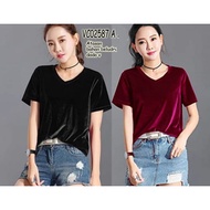 FASHION TOP/ WOMEN'S TOP MATERIAL V-NECKbeludru