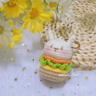 Mini Bunny Burger Crochet Keychain