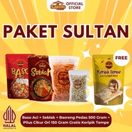 PAKET SULTAN (Seblak BASO ACI BASRENG PEDAS 500GR PILUS CIKUR 150GR + KERIPIK TEMPE) Food Instan Kua