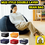 Japanese Bean Bag Sofa double layer Lycra fabric MUJI SQUARE STYLE bean bag Big size