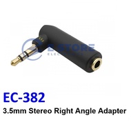 3.5mm Stereo / TRS Right Angle Male to Female Adapter - EC-382