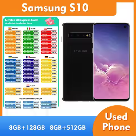 Samsung Galaxy S10 4G RAM 8GB ROM 128GB/512GB SmartPhone 3400mAh 6.1inches 16MP camera Used Phone