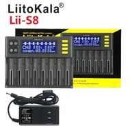 Liitokala Lii-S8 battery charger- 8 charging slots for 9V; 18650; 26650; AA; AAA 21700; 26700 batter