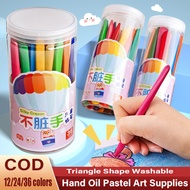 COD Colors Plastic Caryons Triangle Shape Washable Silky Kids Drawing Crayons Drawing Coloring Dirty