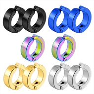 Non-Piercing Hoop Earrings Ear Clip Fake Ear Hoops for Men and Women, Stainless Steel Clip on Earing