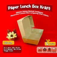 PAPER LUNCH BOX BAHAN KRAFT/LUNCH BOX PAPER COKLAT SIZE M L S XS
