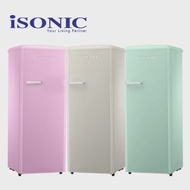 Isonic Single Door Vintage Refrigerator - Creamy White/Pink/Light Green ISR-BC250LH
