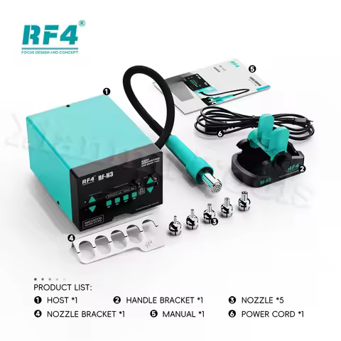 RF4 RF-H3 1200W Hot Air Rework SMD Soldering Station Intelligent LCD Display for Phone BGA PCB Board