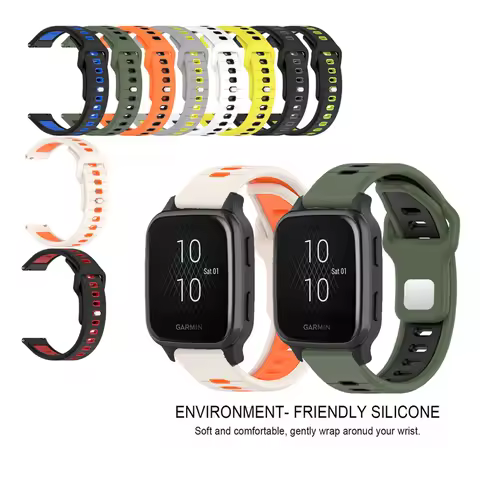Waterproof Breathable Sports Silicone Strap For Garmin Venu SQ 2 / Venu2 plus 20mm Bracelet