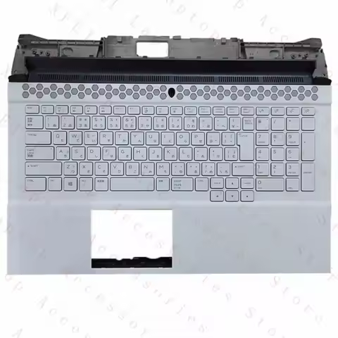F 0079YJ Palmrest for Dell Alienware Area-51M R2 Keyboard White JP